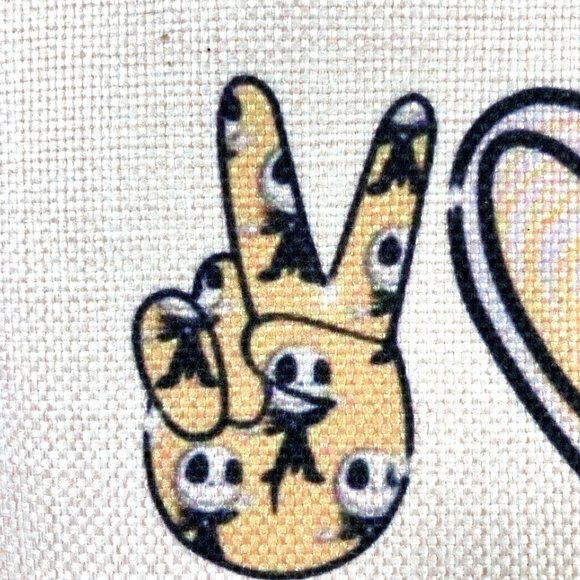 WZMPA Cosmetic Bag Peace Love Jack Halloween Makeup Pencil Case - Picture 2 of 11